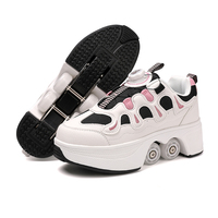 Chaussures à roulettes doubles 4 roues tendance, confortables et imperméables pour garçons et filles
