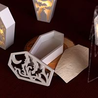 KY DIY cristal resina epoxi Halloween ataúd ahuecado huevo luz silueta molde de silicona