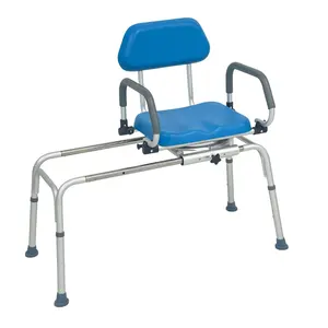 Bliss tıbbi alüminyum küvet Transfer tezgahı banyo sandalyesi döner döner koltuk ile sürgülü duş sandalyesi