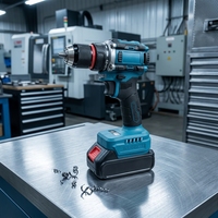 Perceuse sans fil professionnelle sans balais 21V, alimentée par batterie au lithium, mandrin sans clé 10mm, tournevis électrique pour le bricolage