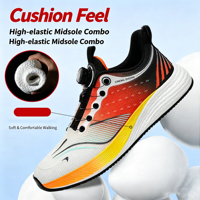 Chaussures de sport blanches en tricot pour hommes, personnalisables avec logo, respirantes, pour la course et la marche, avec semelle intermédiaire amortie et languette chaussette, vente en gros directe usine