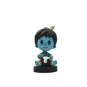 Hand-Painted Lord Krishna Makhanchor <b>Bobbleheads</b> Detailed Spiritual Showpiece for Home Temple, Office Desk, Car Dashboard & Gift - Product Image 2