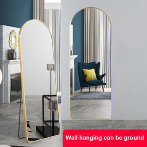 <span class=keywords><strong>Miroir</strong></span> pleine longueur arqué en gros, <span class=keywords><strong>miroir</strong></span> sur <span class=keywords><strong>pied</strong></span> ou mural doré/noir pour chambre et entrée - Product Image 2