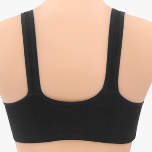 Soutien-gorge pour femmes sans armatures, <span class=keywords><strong>fermeture</strong></span> <span class=keywords><strong>devant</strong></span>, couleur unie, couvrance totale, bonnets fixes, plus adapté aux personnes d'âge moyen et âgées - Product Image 6