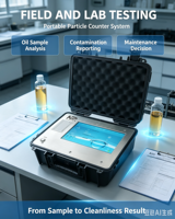 Compteur de particules portable haute précision ISO4406 ADDITION pour l'analyse de la propreté des fluides hydrauliques, protection IP57