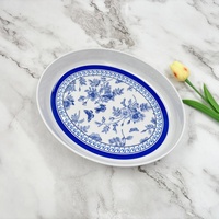 Assiette creuse ovale en mélamine du fabricant chinois pour les fêtes en plein air et l'usage quotidien – Plats de service en plastique