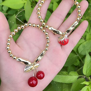 <span class=keywords><strong>Bracelet</strong></span> en perles de cuivre CH-LAT0443 avec breloque éléphant/carotte <span class=keywords><strong>bracelet</strong></span> poivre plaqué or chaîne <span class=keywords><strong>girafe</strong></span> émail bijoux en gros - Product Image 5