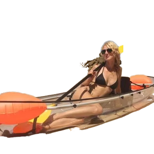 Kayak <span class=keywords><strong>gonflable</strong></span> double place <span class=keywords><strong>2</strong></span> <span class=keywords><strong>personnes</strong></span> en verre PC transparent de 3,1 à 4 m, écologique, avec pagaies, pour lacs et rivières - Product Image 1
