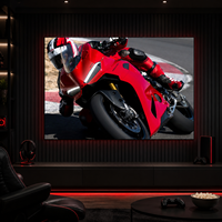 Art mural LED moto sportive, trois images de motos de course pour garage, salle de jeux, bureau, salon, décoration intérieure moderne