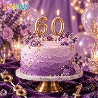 Bougies d'anniversaire fantaisie en gros à avis positifs, numéros de gâteau au design créatif, décorations artistiques pour cupcakes pour mariage