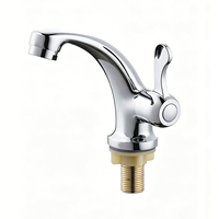 Robinet de bain à levier unique en alliage de zinc finition chromée, robinet d'eau froide à poser sur le plan pour hôtel et maison, OEM ODM