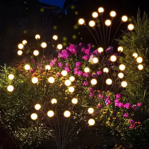 Наружные солнечные светлячки, водонепроницаемые фары для фейерверка, светодиодные солнечные садовые световые огни