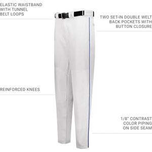 Custom <b>Athletic</b> Piped Diamond Series Baseball Pants 2.0-Breathable Polyester Shorts for Boys Customizable Stripe Plus Size - Product Image 3