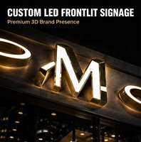 Panneau publicitaire LED en acier inoxydable gravé en 3D personnalisé avec prise étanche IP65, alimentation par câble, options multicolores pour la publicité extérieure
