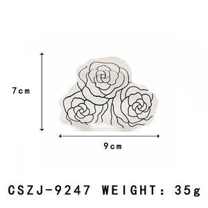 Barrettes à cheveux en acétate gravées de fleurs de style japonais et coréen, accessoires de cheveux classiques, design personnalisé, vente en gros disponible. - Product Image 2