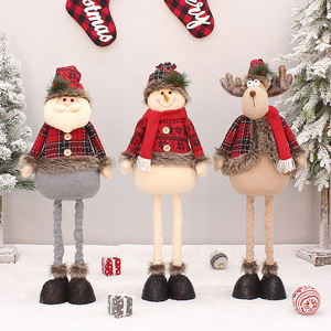 Ensemble de figurines en peluche de Noël 80 cm, bonhomme de neige et rennes traditionnels, décoration intérieure pour salon - Product Image 2