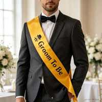Écharpe en satin pour future mariée, décoration de fête de bachelier, écharpe de marié pour homme, cadeau de fête pour le marié et les garçons d'honneur