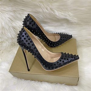<span class=keywords><strong>Scarpe</strong></span> <span class=keywords><strong>Comode</strong></span> con Tacco a Spillo, Stile Punk, Punta Affusolata, Antiscivolo, con Rivetti, Tacco 13CM, Colore Solido, Primavera, Aumento Altezza, Misura Francese - Product Image 6
