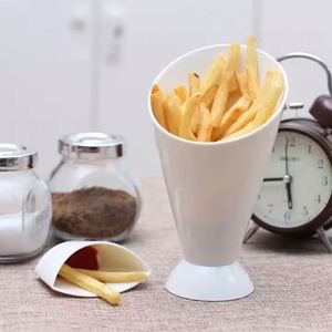 Contenant alimentaire 2-en-1 personnalisé avec logo pour frites, salades, sauces et bonbons – Tasse à trempette pour frites - Product Image 2