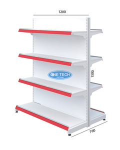 Étagère gondole à 4 niveaux à dos plat Vietnam One Tech, présentoir métallique léger à dos fixe, installation rapide - Product Image 3