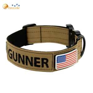 Kalung Anjing Taktis Mewah Elegan Sederhana Bahan Poliester Nilon dengan Gesper Logam, Dapat Disesuaikan, Tugas Berat, untuk Latihan dan Berburu, Set dengan Tali, Dapat Dipesan Sesuai Keinginan - Product Image 1