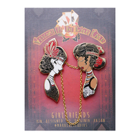 Lot de badges papillons en émail, logo personnalisé, artisanat en métal, ensembles mignons, dure et doux, épingles à revers avec carte de support, échantillon gratuit