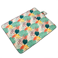 Couverture d'urgence pliable en velours pour l'extérieur, imperméable, résistante à l'humidité, douce pour la peau, tapis de pique-nique rembourré simple face 200x200cm 6-8 personnes