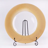 Ensemble d'assiettes en verre plaqué argent et or pour la décoration de mariage, plats élégants personnalisés