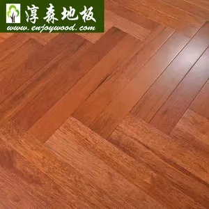 Bee Wax Finishing Solid Real Merbau Wood Herringbone Chevron Wood Flooring made of Indonesia Merbau Wood Exotic Hardwood