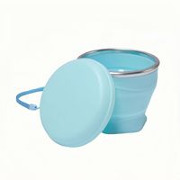 Venta caliente Nueva llegada 180ml Taza de silicona plegable Portátil Macaron Taza de agua de silicona plegable con tapa Taza de compresión
