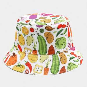 Chapeau de soleil de plage printemps-été, motif fruits et légumes, chapeau de pêcheur tendance pour femme et fille, chapeau bob réversible mignon pour l'extérieur - Product Image 4