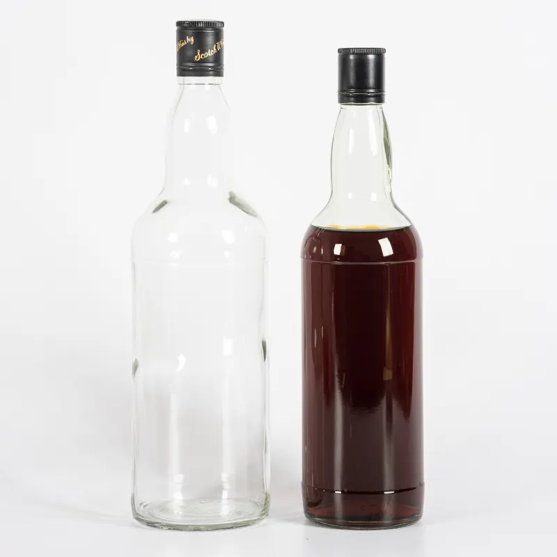 Botella de cristal personalizada para licor, 1000ml, 750ml, 500ml, para Vodka, Gin Whiskey