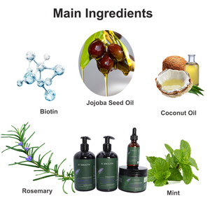 Nhà Máy Giá OEM Tùy Chỉnh Sâu Sửa Chữa Tăng Cường Hữu Cơ Tự Nhiên Hương Thảo Bạc Hà Mặt Nạ Tóc Dầu Gội Đầu Và Điều Hòa Thiết Lập - Product Image 3