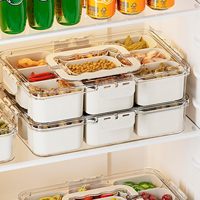 Yongli Snackbox, 6-delige serveerschaal met deksel en handvat, voedselcontainers, snoep- en fruitbakje