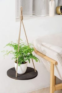 Étagère <span class=keywords><strong>suspendue</strong></span> pour plantes Offre Spéciale ronde <span class=keywords><strong>corde</strong></span> en bois <span class=keywords><strong>suspendue</strong></span> étagère flottante Vintage décor à la maison affichage jardinière support - Product Image 6