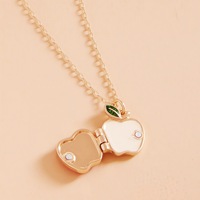 Openbare klassieke messing hangerketting met zirkoon en oliedruppel design schakelketting aardbei appel peer fruit 18k