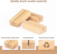 Base d'affichage écologique pour café Porte-cartes en bois de hêtre Supports de numéros de table Porte-cartes nominatives pour mariage et nom de table
