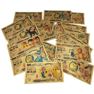 <span class=keywords><strong>Billet</strong></span> <span class=keywords><strong>One</strong></span> <span class=keywords><strong>Piece</strong></span> Yen PET plaqué feuille d'or 24k avec des conceptions Plus de 100 design différent Anime Poke-mon Zelda - Product Image 3