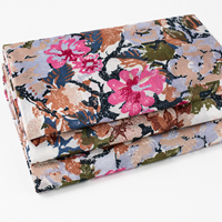 Tissu Popeline 100% Coton Peigné Imprimé Floral, Tissé à la Main, Tissu Ciré Numérique Uni, Léger et Respirant pour Robes, Chemises et Vêtements pour Filles