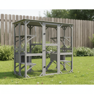 SDCH011-B Muebles de Lujo para Cría de Mascotas en Exteriores, Diseño Plegable Multifuncional con Botones a Presión, en Madera Sólida - Product Image 2