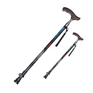 Bâton de marche rétractable Pioneer en fibre de carbone 62,5-100 cm avec poignée en bois de hêtre, bâton de randonnée - Product Image 2
