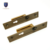 Poignée de porte à mortaise en alliage d'aluminium pour café, avec corps de serrure et cylindre, pour ensemble de serrures à levier pour portes en aluminium, PVC et bois, directement de l'usine
