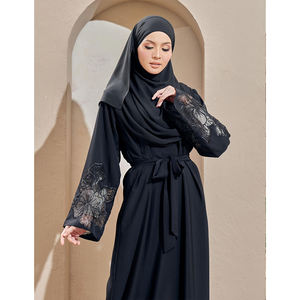 Solide couleur mariage islamique nouvel arrivage, manches cloche, Style le plus populaire, taille libre, <span class=keywords><strong>longue</strong></span> <span class=keywords><strong>robe</strong></span> Kimono Abaya Baju musulman Jubah - Product Image 4
