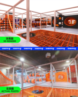 Parc de trampolines intérieur Luckyplay, centre sportif familial commercial avec parc d'aventure en plastique pour enfants et adultes
