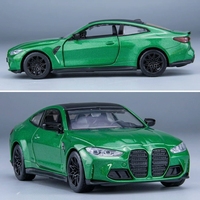 Modèle de voiture de sport BM M4 1/32 en alliage de zinc, moulé sous pression, avec son et lumière, portes ouvrantes, roues, jouet de collection décoratif, cadeau pour garçon
