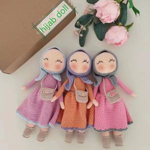 Crochet Hijab Poupée Musulman Douche Cadeaux Enfants Eid Déco Ramadan Artisanat <span class=keywords><strong>Avent</strong></span> Stuff Crochet Jouet - Product Image 5