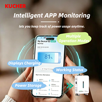 Système de stockage d'énergie domestique hybride KUCHER 51,2 V 16 kWh 6,2 kW LiFePO4 tout-en-un, station d'énergie solaire avec surveillance par application CAN, IP41