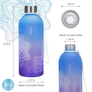 Botella de agua libre de BPA ecológica Tritan 32 Oz personalizada de alta calidad con correa para beber directamente y viajar - Product Image 3