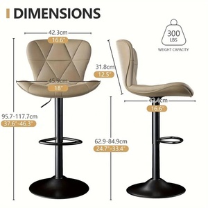 Venta Directa de Fábrica Runwood: Taburete de Bar Negro con Respaldo, <span class=keywords><strong>Sillas</strong></span> <span class=keywords><strong>Giratorias</strong></span> <span class=keywords><strong>para</strong></span> Vestíbulo de Hotel, Taburete Alto con Respaldo Alto al por Mayor - Product Image 4