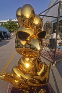 Decorazione esterna artigianale decorazione della Lobby dell'hotel 304 acciaio inossidabile <span class=keywords><strong>su</strong></span> <span class=keywords><strong>misura</strong></span> in acciaio dorato grande statua scultura formica - Product Image 3